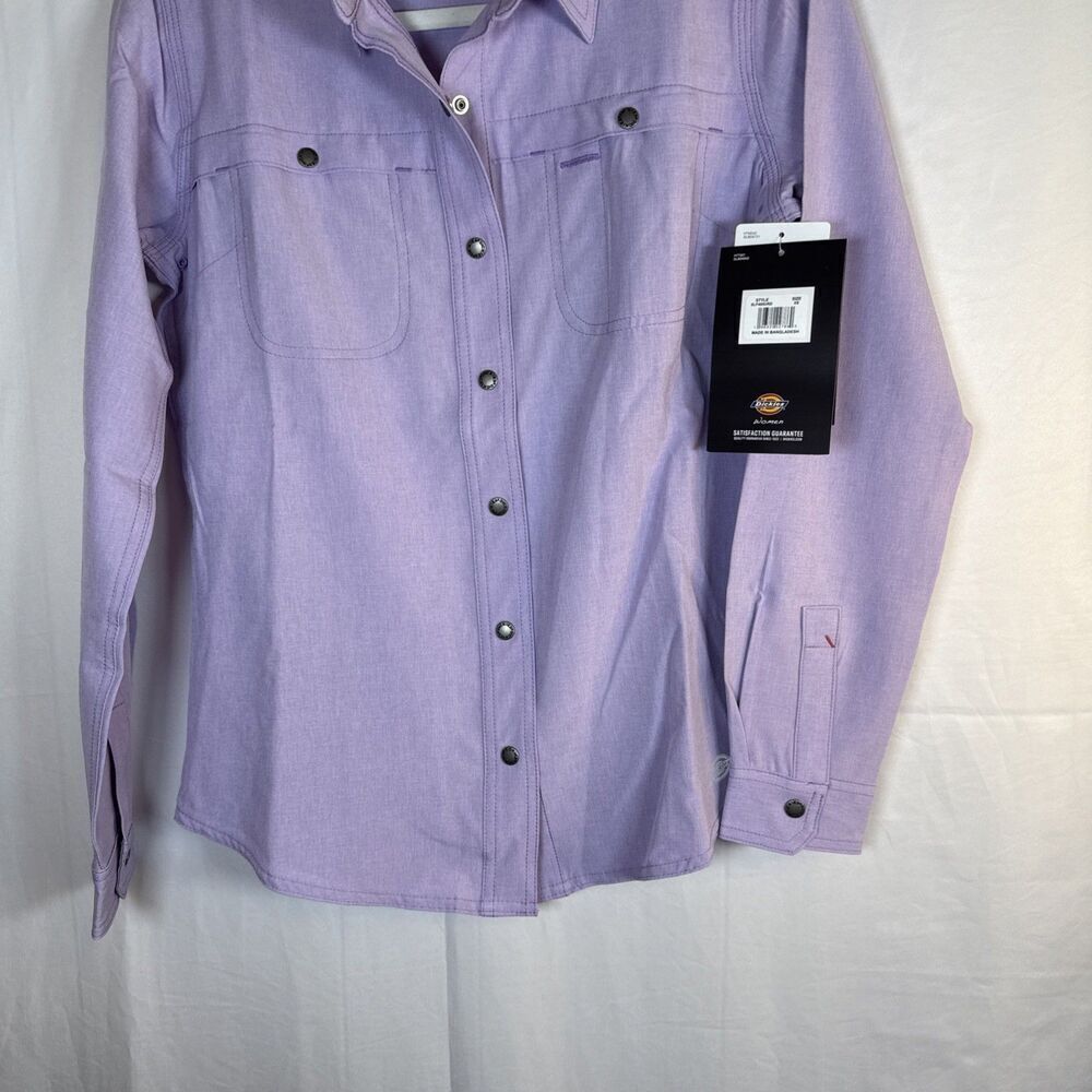 Dickies Temp IQ Women's Cooling Utility Long Sleeve Shirt Purple Snap Size XS - Picture 3 of 16